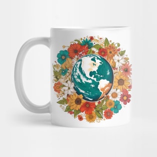 Floral Earth Love Tee – Eco-Friendly Earth Day T-Shirt Mug